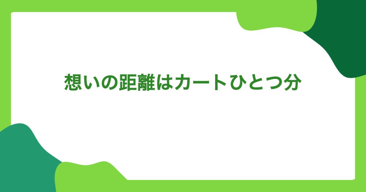 想いの距離はカートひとつ分